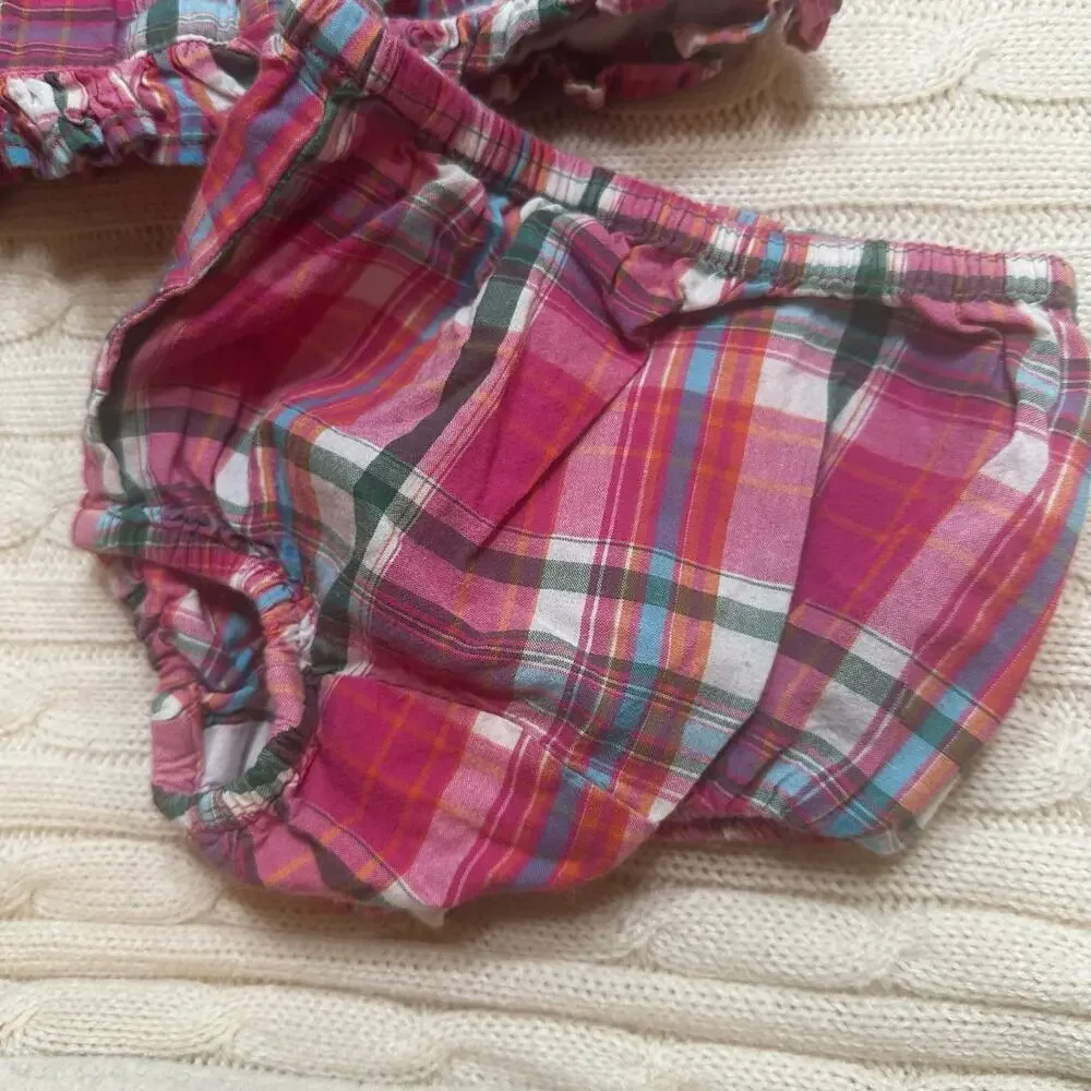 Ralph Lauren Pink Plaid Wrap Dress sz 3 m